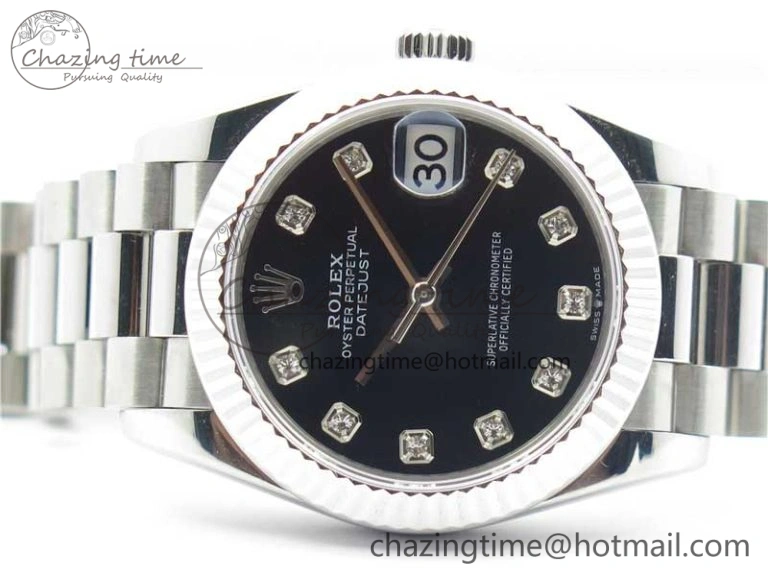 Datejust 31mm 278275 SS BP Maker Best Edition Black Crystals Markers Dial on SS President Bracelet StreetReady 10527