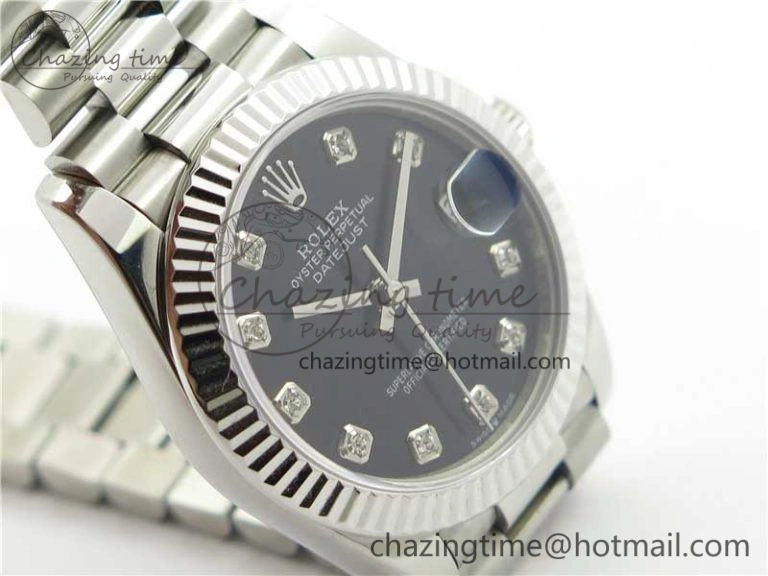 Datejust 31mm 278275 SS BP Maker Best Edition Black Crystals Markers Dial on SS President Bracelet StreetReady 10527