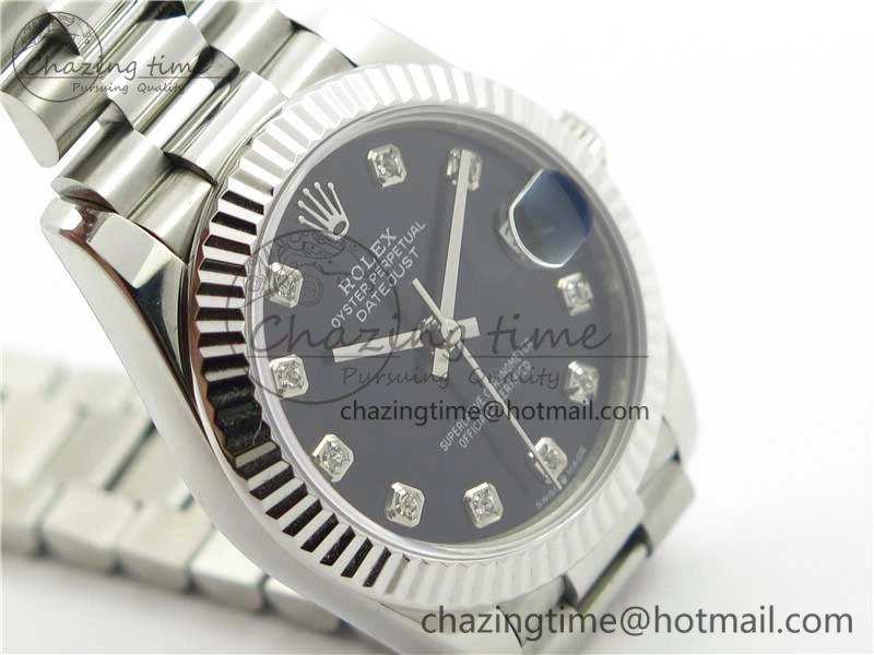 Datejust 31mm 278275 SS BP Maker Best Edition Black Crystals Markers Dial on SS President Bracelet StreetReady 10527