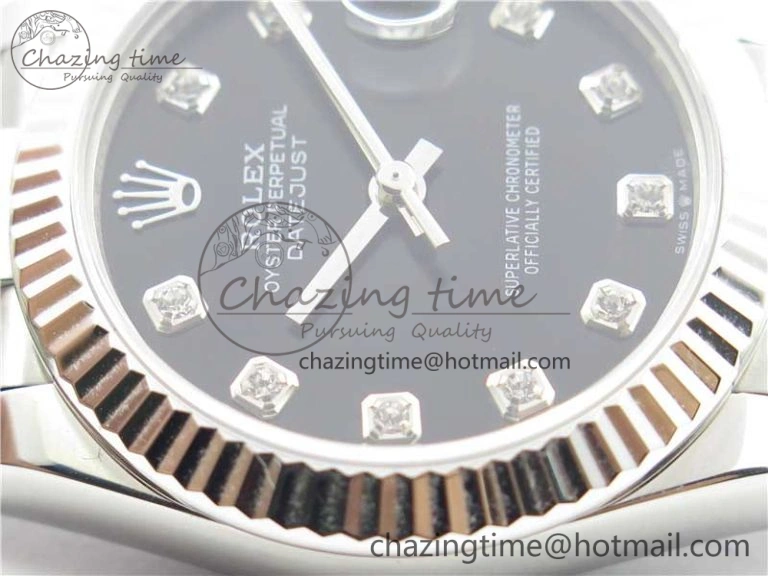 Datejust 31mm 278275 SS BP Maker Best Edition Black Crystals Markers Dial on SS President Bracelet StreetReady 10527