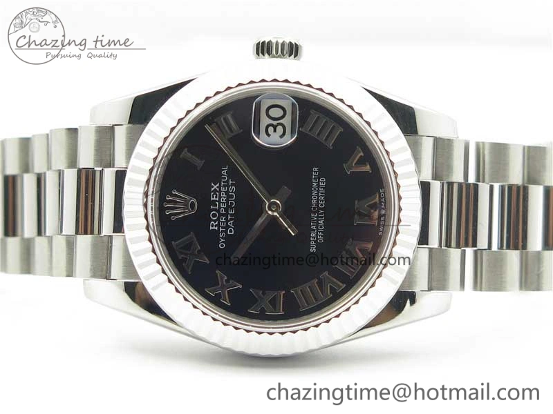 Datejust 31mm 278275 SS BP Maker Best Edition Black Roman Dial on SS President Bracelet Supportive 3099