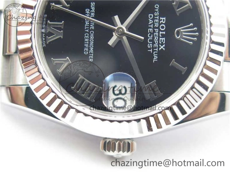 Datejust 31mm 278275 SS BP Maker Best Edition Black Roman Dial on SS President Bracelet Supportive 3099