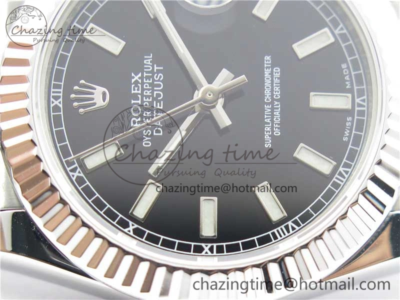 TechFriendly Datejust 31mm 278275 SS BP Maker Best Edition Black Stick Markers Dial on SS President Bracelet 10525