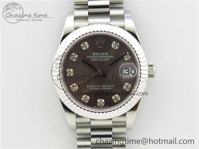 Lightweight Datejust 31mm 278275 SS BP Maker Best Edition Gray Crystals Markers Dial on SS President Bracelet 3090