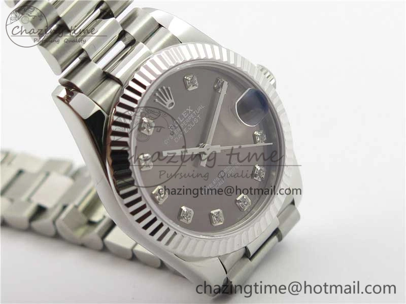 Lightweight Datejust 31mm 278275 SS BP Maker Best Edition Gray Crystals Markers Dial on SS President Bracelet 3090
