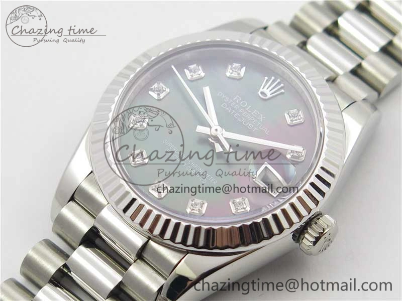 WrinkleFree Datejust 31mm 278275 SS BP Maker Best Edition Gray MOP Crystals Markers Dial on SS President Bracelet 3093