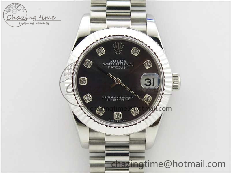 WrinkleFree Datejust 31mm 278275 SS BP Maker Best Edition Gray MOP Crystals Markers Dial on SS President Bracelet 3093