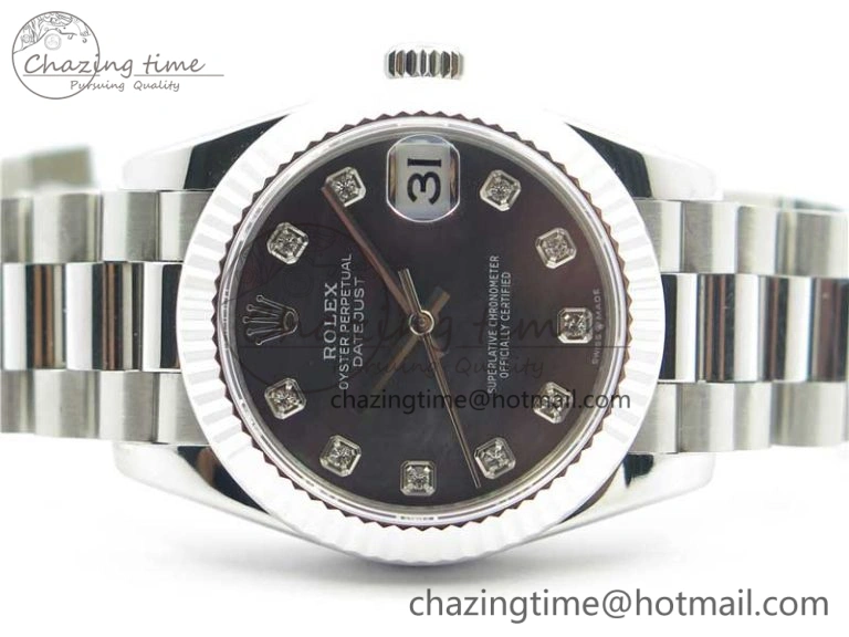 WrinkleFree Datejust 31mm 278275 SS BP Maker Best Edition Gray MOP Crystals Markers Dial on SS President Bracelet 3093