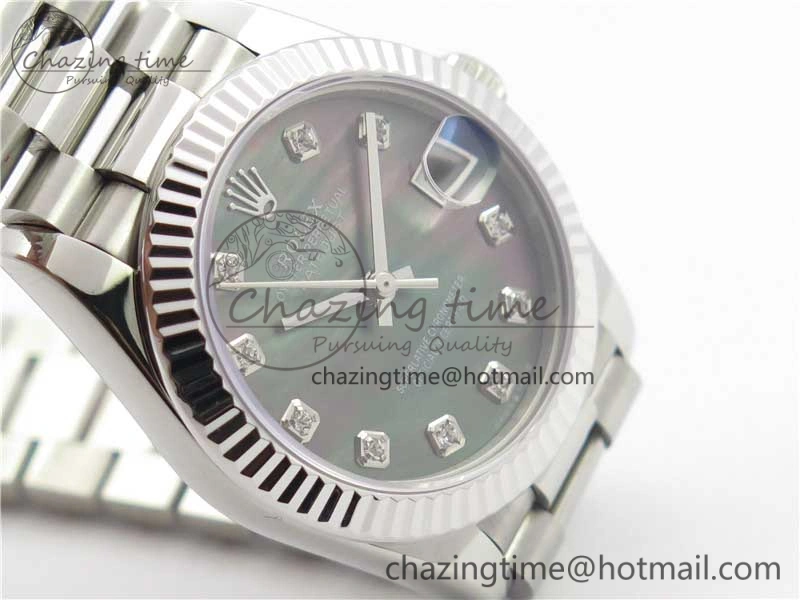 WrinkleFree Datejust 31mm 278275 SS BP Maker Best Edition Gray MOP Crystals Markers Dial on SS President Bracelet 3093