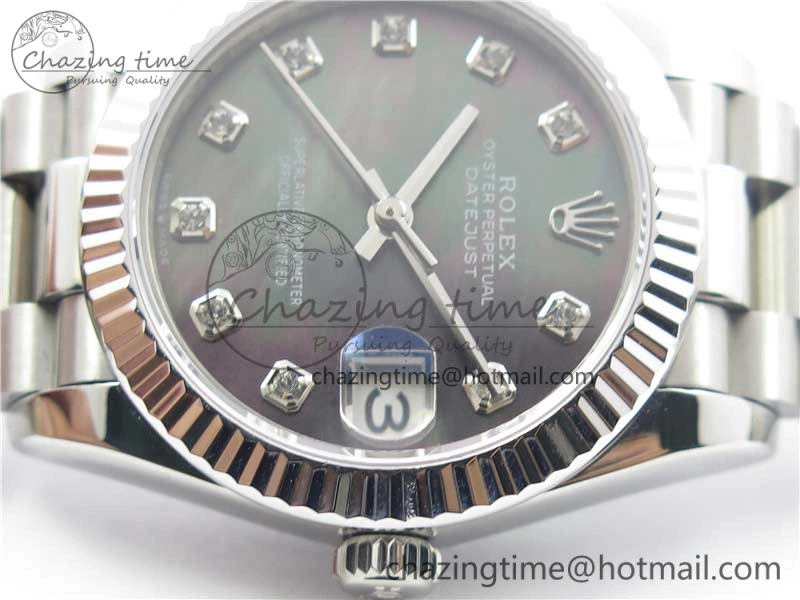 WrinkleFree Datejust 31mm 278275 SS BP Maker Best Edition Gray MOP Crystals Markers Dial on SS President Bracelet 3093