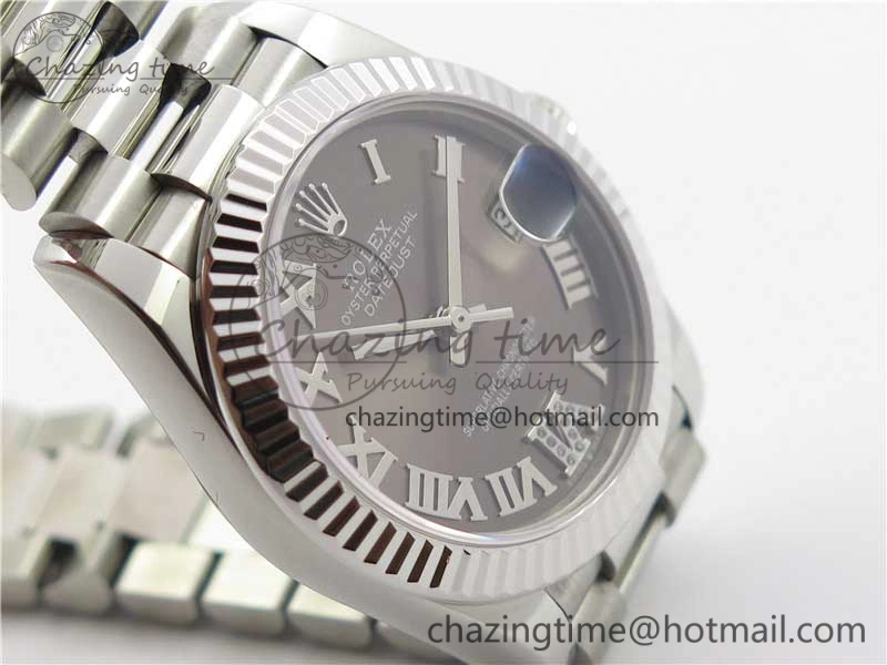 Casual Datejust 31mm 278275 SS BP Maker Best Edition Gray Roman Dial Crystal @6 on SS President Bracelet 10529