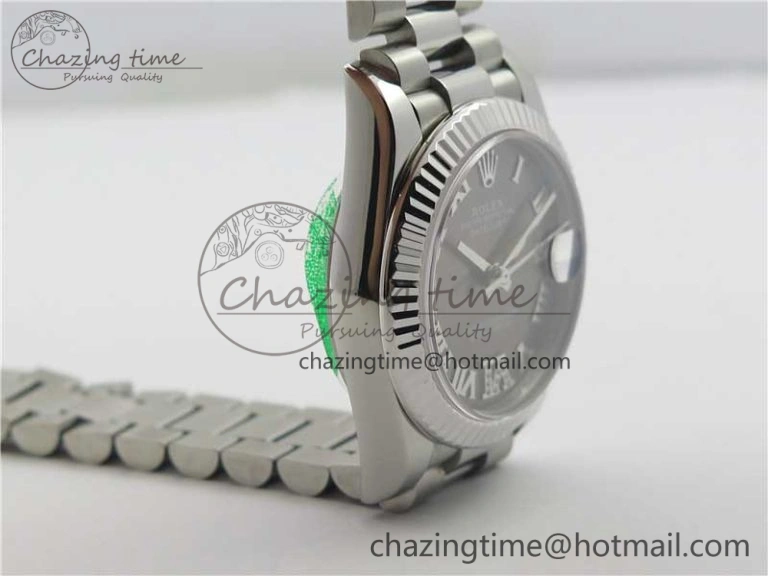 Casual Datejust 31mm 278275 SS BP Maker Best Edition Gray Roman Dial Crystal @6 on SS President Bracelet 10529