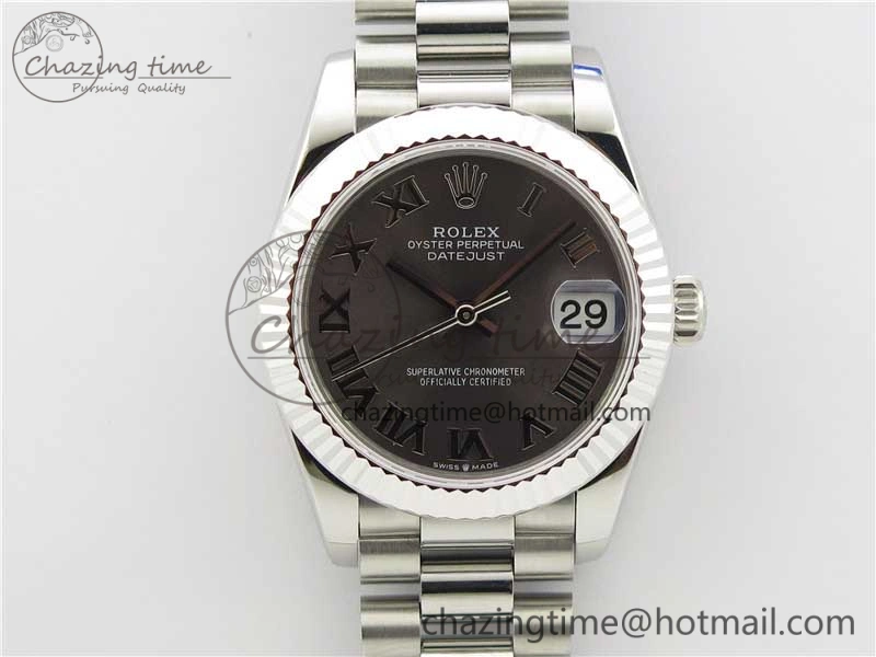 Datejust 31mm 278275 SS BP Maker Best Edition Gray Roman Dial on SS President Bracelet TimelessDesign 3095