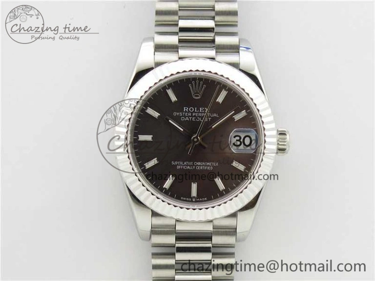 Datejust 31mm 278275 SS BP Maker Best Edition Gray Stick Markers Dial on SS President Bracelet Colorful 10518