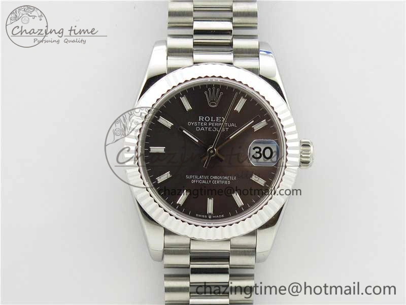 Datejust 31mm 278275 SS BP Maker Best Edition Gray Stick Markers Dial on SS President Bracelet Colorful 10518