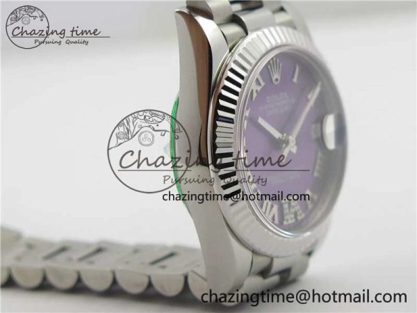 Functional Datejust 31mm 278275 SS BP Maker Best Edition Purple Roman Dial Crystal @6 on SS President Bracelet 10519