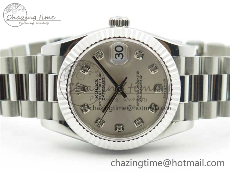 ZeroBulk Datejust 31mm 278275 SS BP Maker Best Edition Silver Crystals Markers Dial on SS President Bracelet 3080