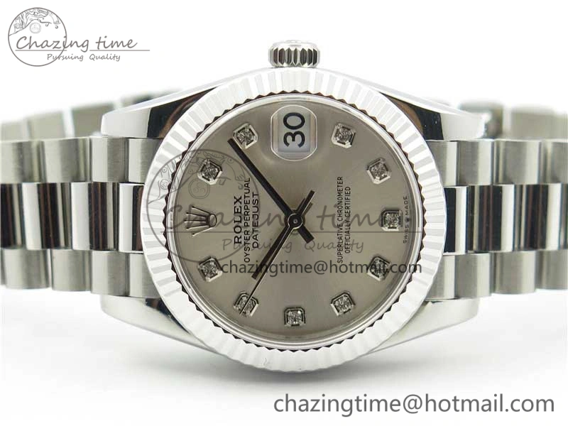 ZeroBulk Datejust 31mm 278275 SS BP Maker Best Edition Silver Crystals Markers Dial on SS President Bracelet 3080