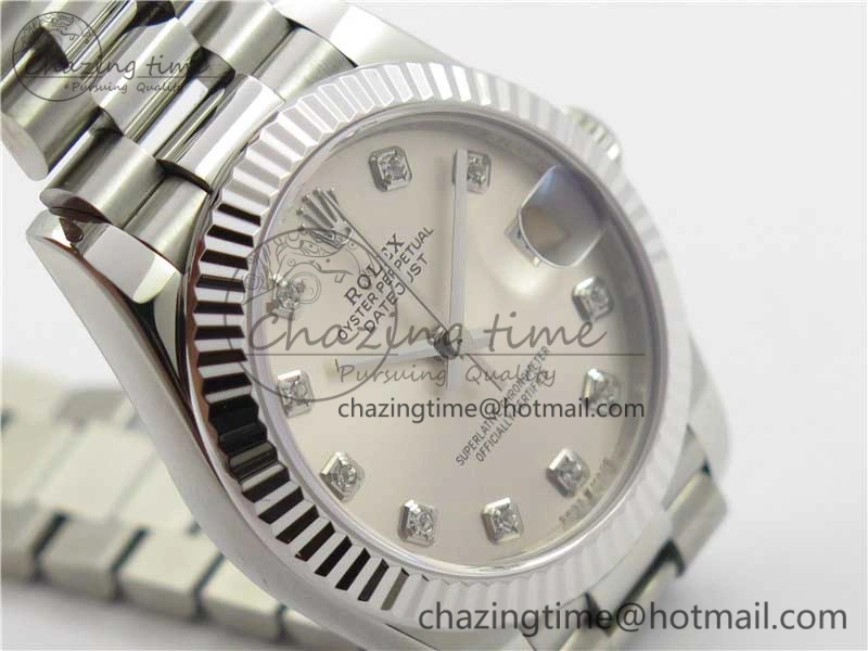 ZeroBulk Datejust 31mm 278275 SS BP Maker Best Edition Silver Crystals Markers Dial on SS President Bracelet 3080
