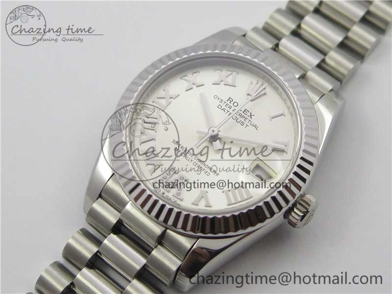 Elegant Datejust 31mm 278275 SS BP Maker Best Edition Silver Roman Dial Crystal @6 on SS President Bracelet 10515