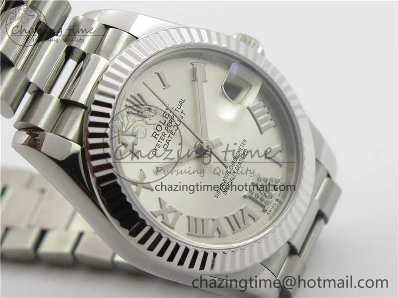 Elegant Datejust 31mm 278275 SS BP Maker Best Edition Silver Roman Dial Crystal @6 on SS President Bracelet 10515