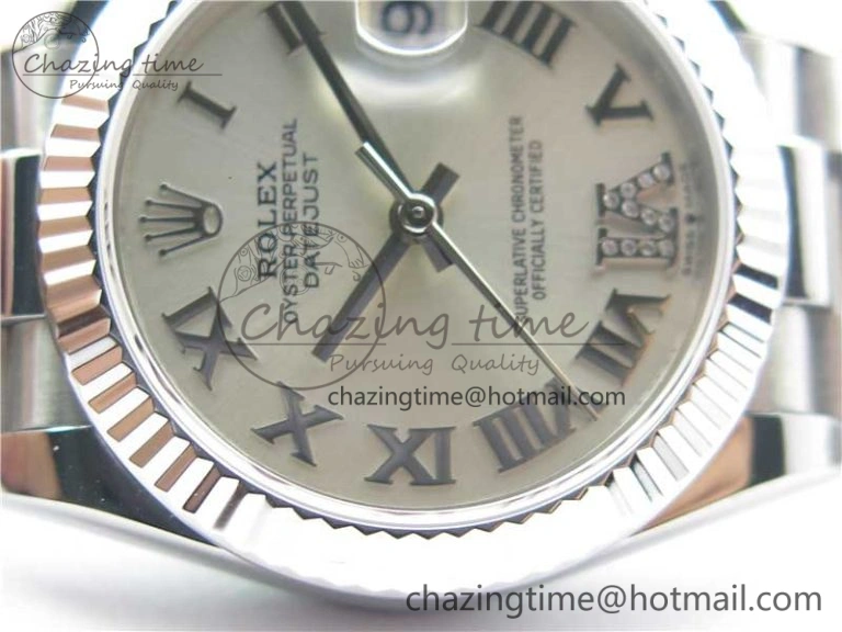 Elegant Datejust 31mm 278275 SS BP Maker Best Edition Silver Roman Dial Crystal @6 on SS President Bracelet 10515