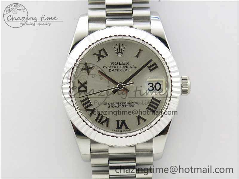 Datejust 31mm 278275 SS BP Maker Best Edition Silver Roman Dial on SS President Bracelet MoistureWicking 3083