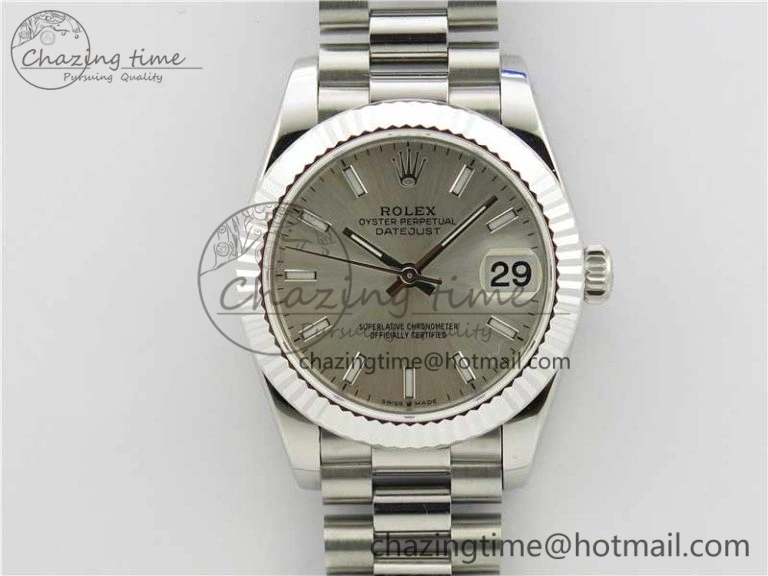 Datejust 31mm 278275 SS BP Maker Best Edition Silver Stick Markers Dial on SS President Bracelet WellDesigned 10511