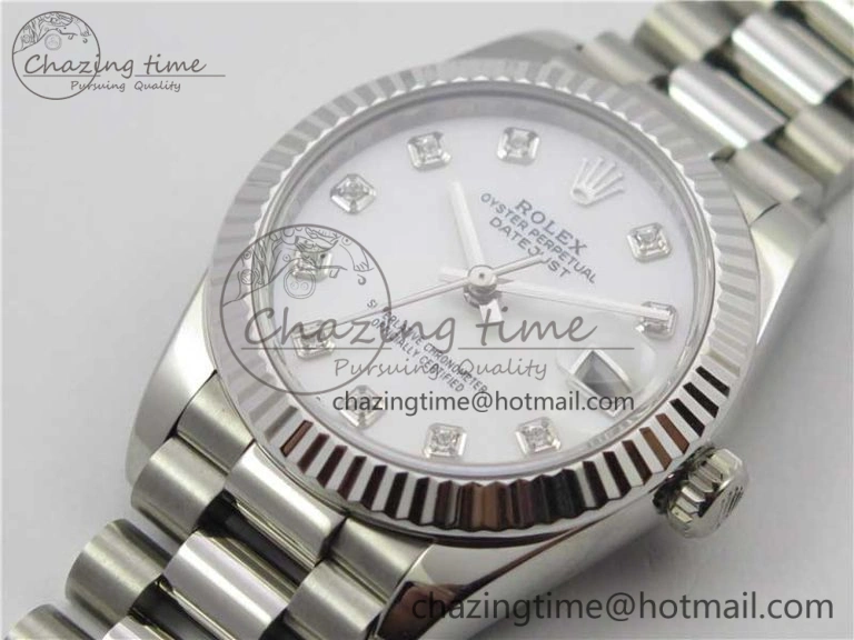 Datejust 31mm 278275 SS BP Maker Best Edition White MOP Crystals Markers Dial on SS President Bracelet EyeCatching 3105