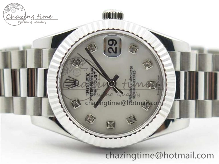 Datejust 31mm 278275 SS BP Maker Best Edition White MOP Crystals Markers Dial on SS President Bracelet EyeCatching 3105