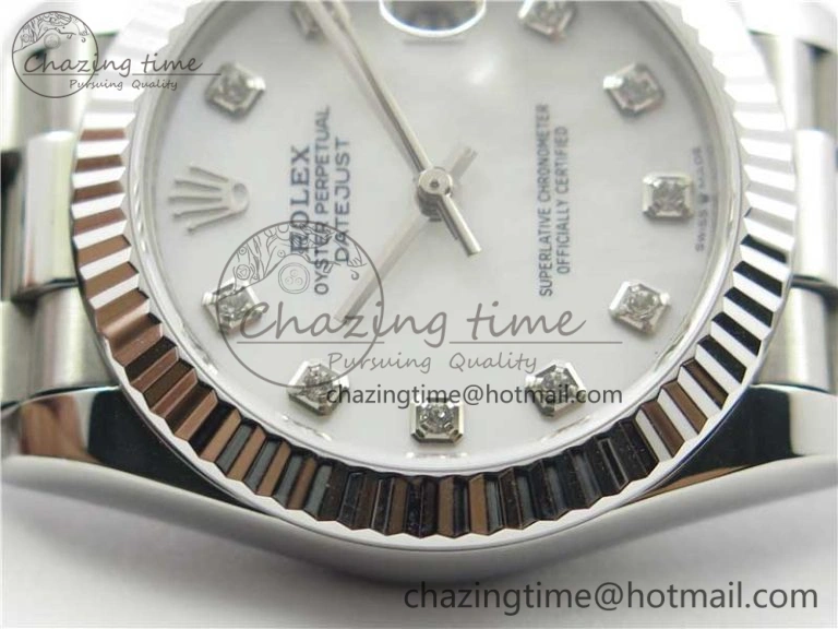Datejust 31mm 278275 SS BP Maker Best Edition White MOP Crystals Markers Dial on SS President Bracelet EyeCatching 3105