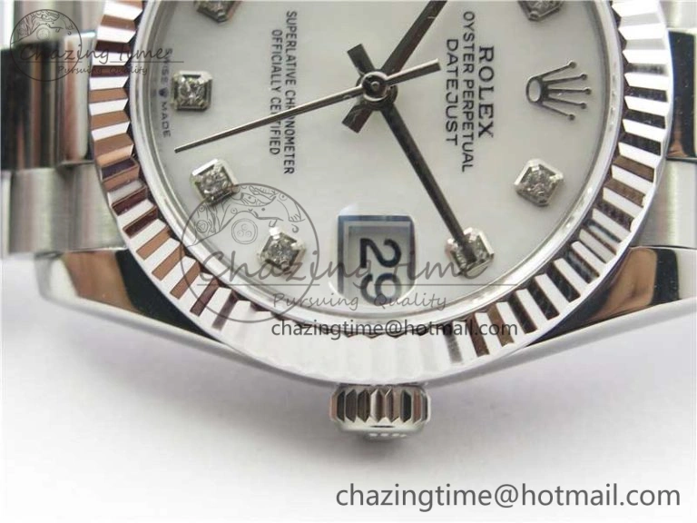 Datejust 31mm 278275 SS BP Maker Best Edition White MOP Crystals Markers Dial on SS President Bracelet EyeCatching 3105