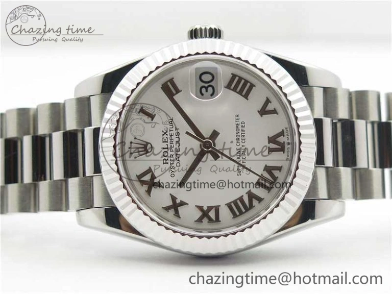 Datejust 31mm 278275 SS BP Maker Best Edition White Roman Dial on SS President Bracelet Snug 10532