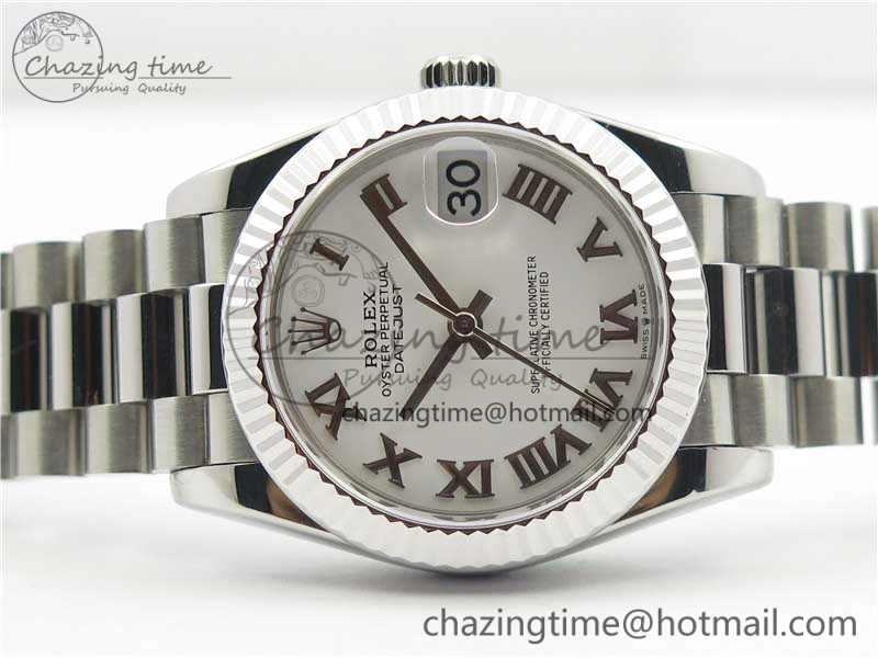 Datejust 31mm 278275 SS BP Maker Best Edition White Roman Dial on SS President Bracelet Snug 10532