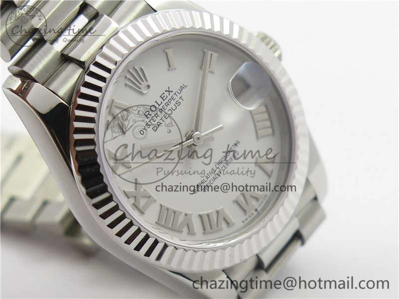 Datejust 31mm 278275 SS BP Maker Best Edition White Roman Dial on SS President Bracelet Snug 10532