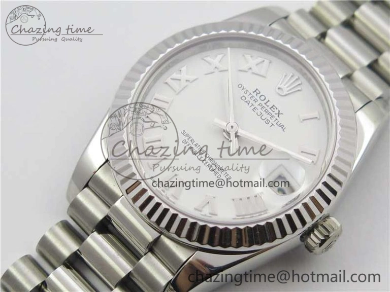 Datejust 31mm 278275 SS BP Maker Best Edition White Roman Dial on SS President Bracelet Snug 10532