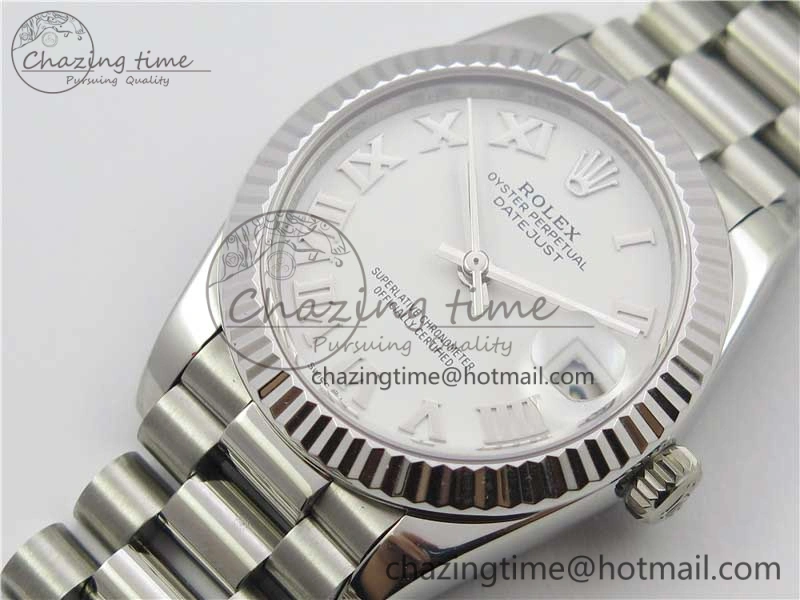 Datejust 31mm 278275 SS BP Maker Best Edition White Roman Dial on SS President Bracelet Snug 10532