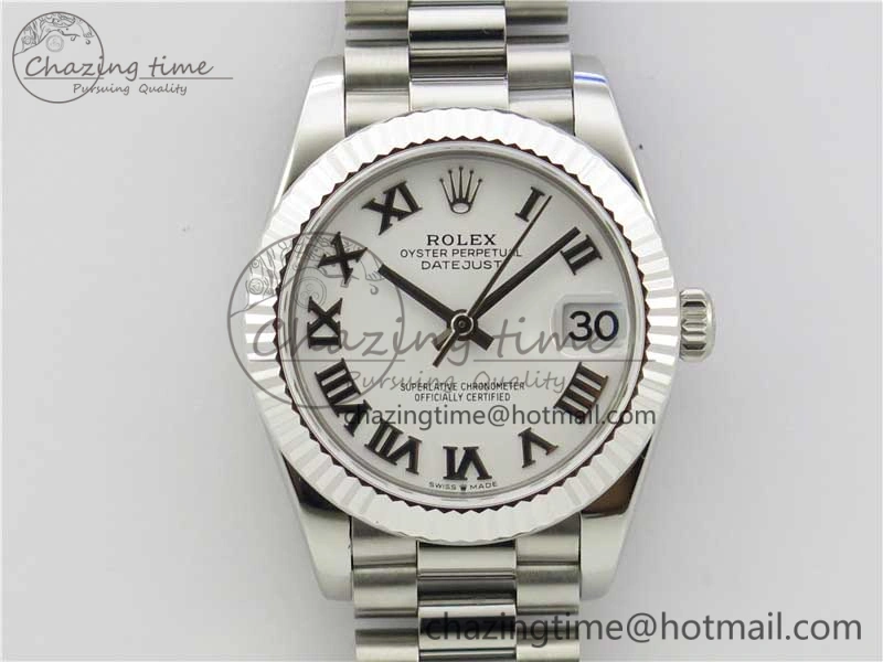 Datejust 31mm 278275 SS BP Maker Best Edition White Roman Dial on SS President Bracelet Snug 10532