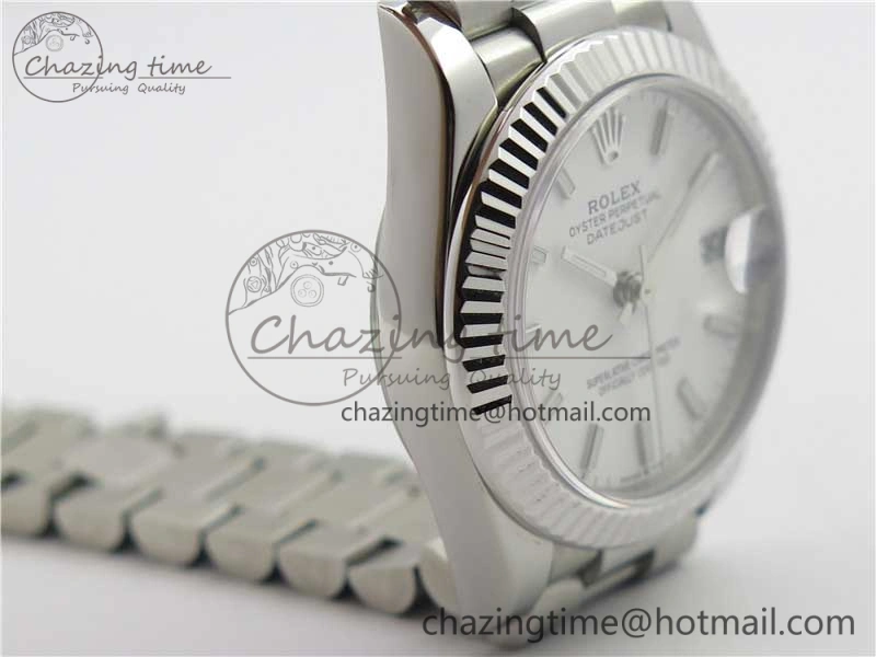 Datejust 31mm 278275 SS BP Maker Best Edition White Stick Markers Dial on SS President Bracelet EyeCatching 3100