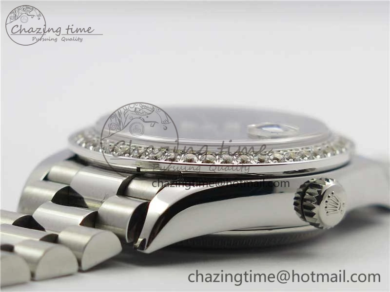 Soft Datejust 31mm 278275 SS Crystal Bezel BP Maker Best Edition Gray Crystals Markers Dial on SS President Bracelet 10520