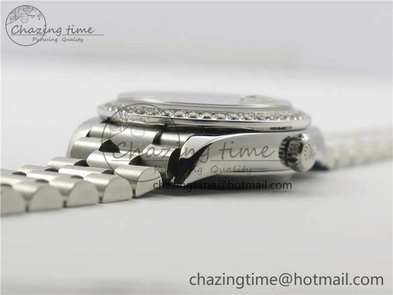 Soft Datejust 31mm 278275 SS Crystal Bezel BP Maker Best Edition Gray Crystals Markers Dial on SS President Bracelet 10520