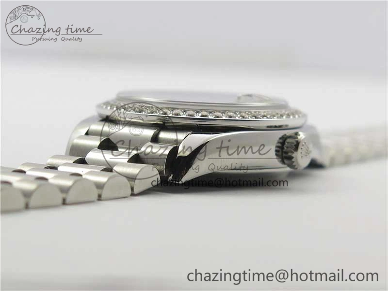 Soft Datejust 31mm 278275 SS Crystal Bezel BP Maker Best Edition Gray Crystals Markers Dial on SS President Bracelet 10520