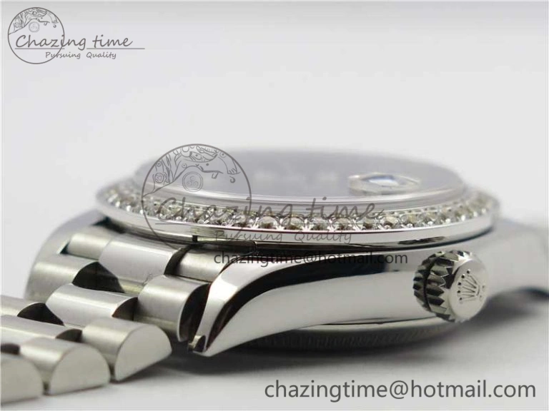 Comfortable Datejust 31mm 278275 SS Crystal Bezel BP Maker Best Edition Gray MOP Dial Crystal on SS President Bracelet 10530