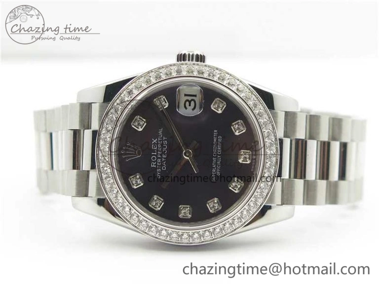 Comfortable Datejust 31mm 278275 SS Crystal Bezel BP Maker Best Edition Gray MOP Dial Crystal on SS President Bracelet 10530