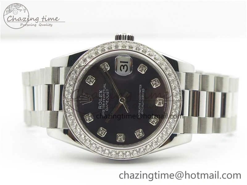Comfortable Datejust 31mm 278275 SS Crystal Bezel BP Maker Best Edition Gray MOP Dial Crystal on SS President Bracelet 10530