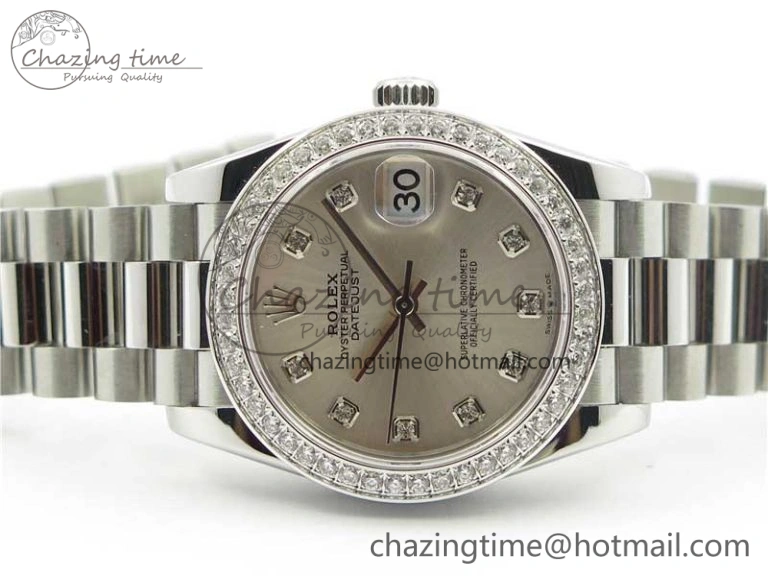 Bright Datejust 31mm 278275 SS Crystal Bezel BP Maker Best Edition Silver Crystals Markers Dial on SS President Bracelet 10512