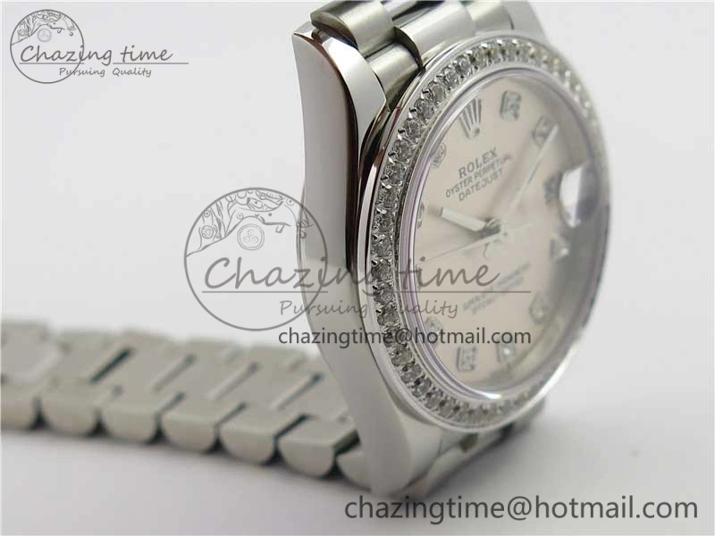 Bright Datejust 31mm 278275 SS Crystal Bezel BP Maker Best Edition Silver Crystals Markers Dial on SS President Bracelet 10512