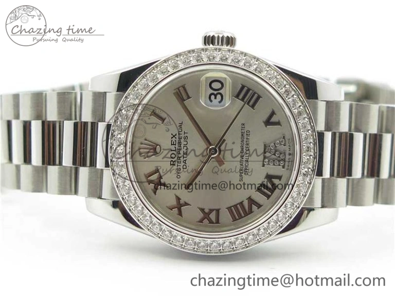 Datejust 31mm 278275 SS Crystal Bezel BP Maker Best Edition Silver Roman Dial Crystal @6 on SS President Bracelet ZeroBulk 1842