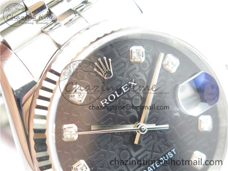 Unisex Datejust 36mm 116234 904L SS DJF 1:1 Best Edition Black Dial Diam Markers On SS Jubilee Bracelet A 10471