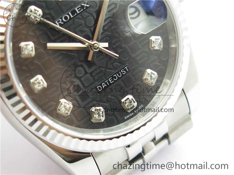 Unisex Datejust 36mm 116234 904L SS DJF 1:1 Best Edition Black Dial Diam Markers On SS Jubilee Bracelet A 10471